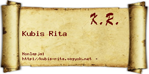 Kubis Rita névjegykártya