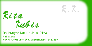 rita kubis business card